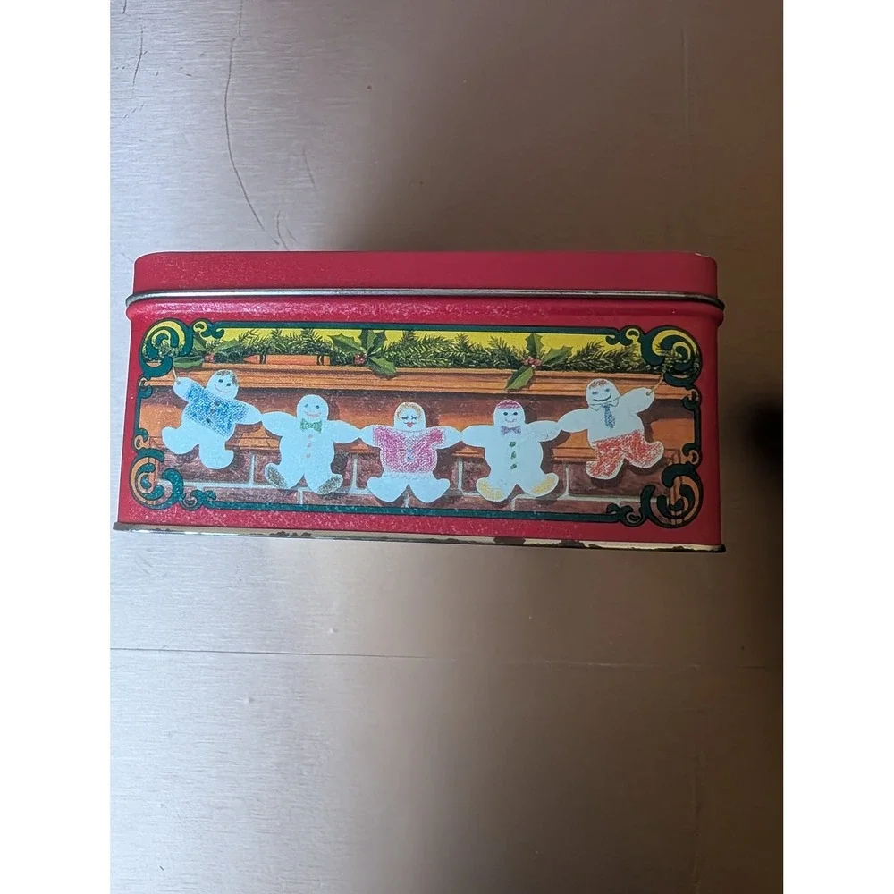 1992 Crayola Tin Box Christmas Scene Children‎ Dog Holiday Decor Collectible